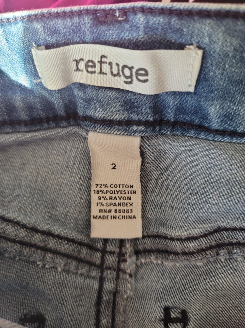 REFUGE Ripped Jean Shorts, Size 2 - Picture 5 of 6